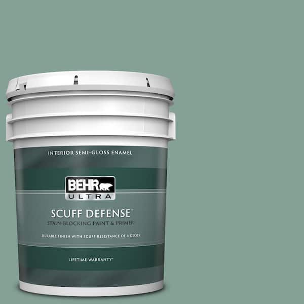 BEHR ULTRA 5 gal. #S420-4 Australian Jade Extra Durable Semi-Gloss Enamel Interior Paint & Primer