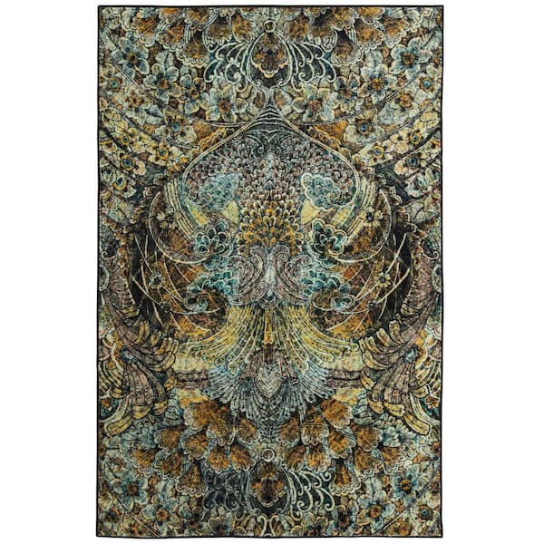 Mohawk Home Lova Gold 5 ft. x 8 ft. Abstract Area Rug