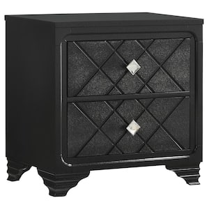 Penelope Black 2-Drawer Nightstand