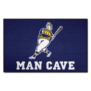 Milwaukee Brewers Man Cave Navy 1.5 ft. x 2.5 ft. Starter Area Rug