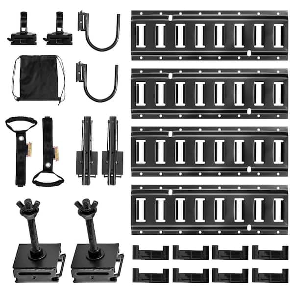 E-Track Tie-Down Rail Kit, Rails with Hooks, Tool Holders, Brackets, Tire Holders, Bag for Vans Trailers