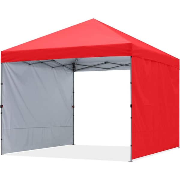 ABCCANOPY 10 ft. x 10 ft. Red Instant Pop Up Canopy Tent with 2 Removeable Sidewalls