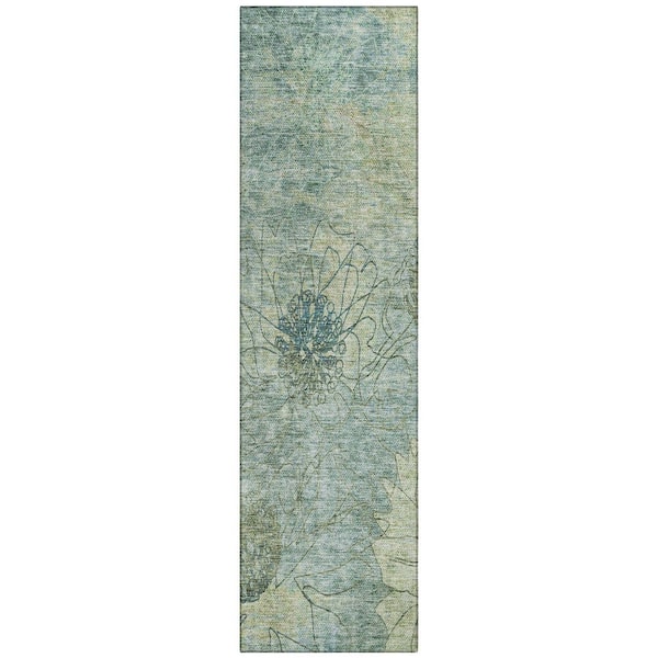 Addison Rugs Chantille Machine Washable Indoor/Outdoor Abstract ACN2235 Seafoam 2 ft. 3 in. x 7 ft. 6 in. Runner Rug