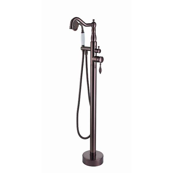 Satico Classical Single-Handle Freestanding Bathtub Faucet with Hand Shower in Oil Rubbed Bronze