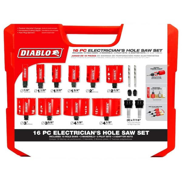 DIABLO Electrician's Bi-Metal Hole Saw Set (16-Piece) DHS16SEL