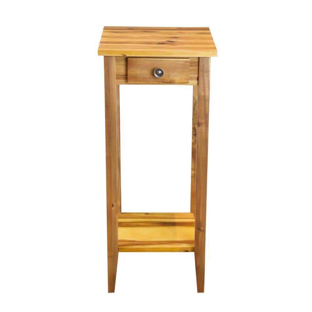 Solid Acacia Wood 27 in. Natural Plant Table VTTFT0031NL - The