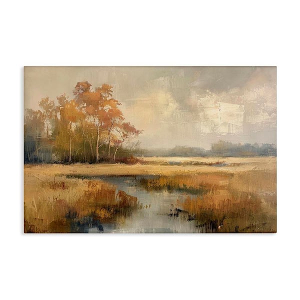 Autumn Stream Landscape by LSR Design Studio Unframed Nature Graphic Art Print 30 in. x 45 in.