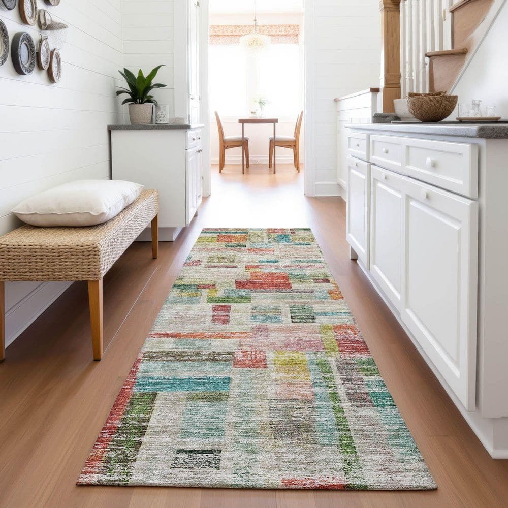 Mayfield Premium Machine Washable Abstract AMF1090 Paprika 2 ft. 3 in. x 7 ft. 6 in. Runner Rug price history on PriceWatchPro