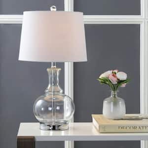 Lavelle 25 in. Clear/Chrome Glass Table Lamp (Set of 2)