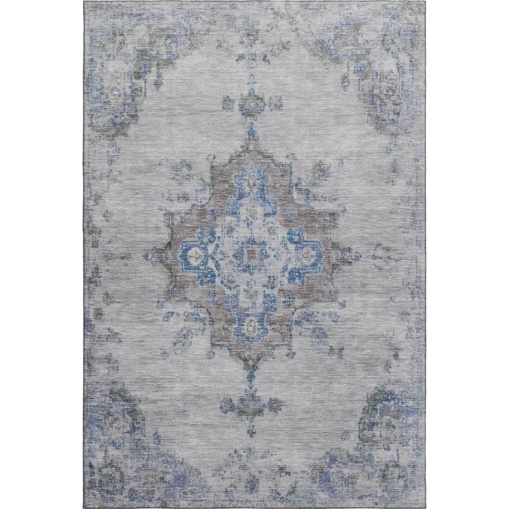 Mayfield Premium Machine Washable Abstract AMF2321 Silver 3 ft. x 5 ft. Area Rug price history on PriceWatchPro