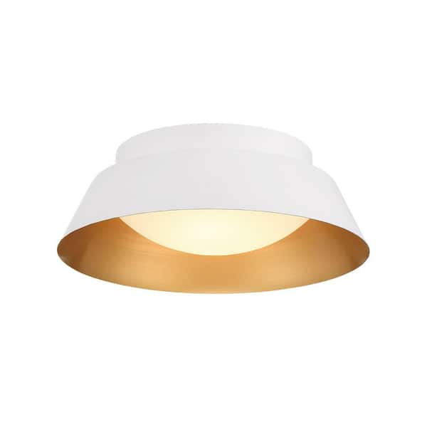 15 Donoven 2 Light White Plus Gold Flush Mount