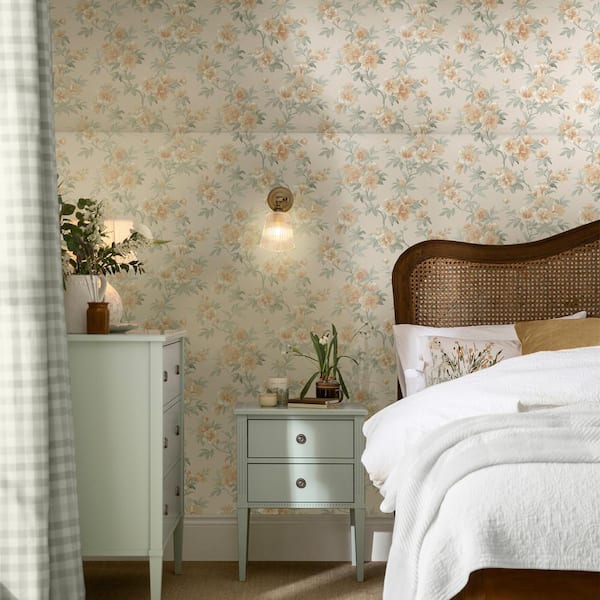 Rosamund Apricot Wallpaper