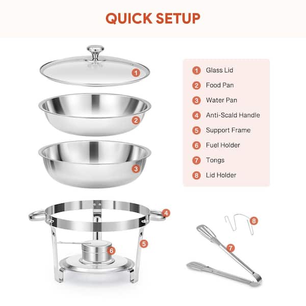Wilprep Rozsdamentes Acél Chafing Dish Szett - 9L Ételmelegí