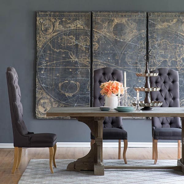 A & B Home Distressed Black/Gold Decorative Wall Panels (Set of 3)