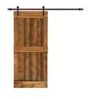 CALHOME 42 in. x 84 in. Distressed Mid-Bar Walnut Stained Solid Knotty ...