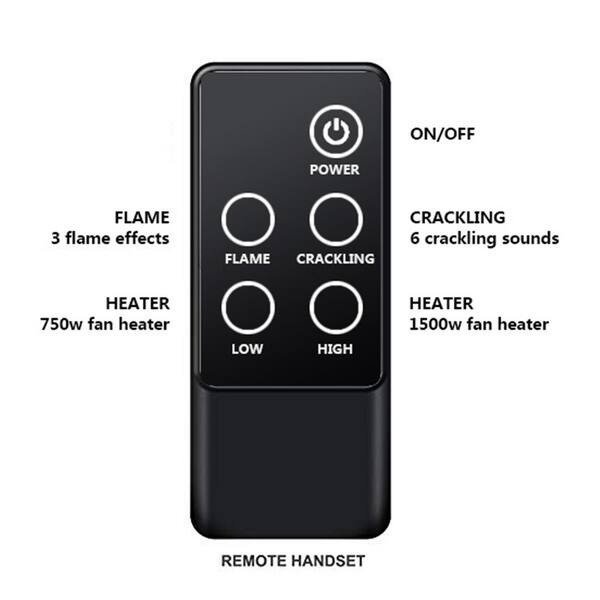 PuraFlame 33 in. W x 21 in. H Electric Fireplace Insert with Fire Crackling  Sound,Glass Door and Mesh Screen, 750/1500W, Black HM302B - The Home Depot
