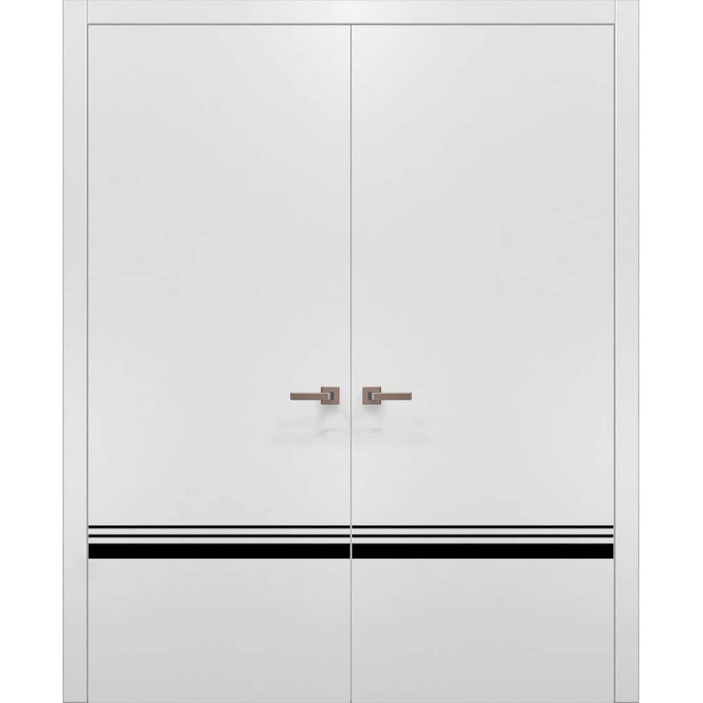 56 in. x 96 in. White Finished Universal/Reversible Frosted Glass Solid Wood Assembly Required Interior Door Kit price history on PriceWatchPro