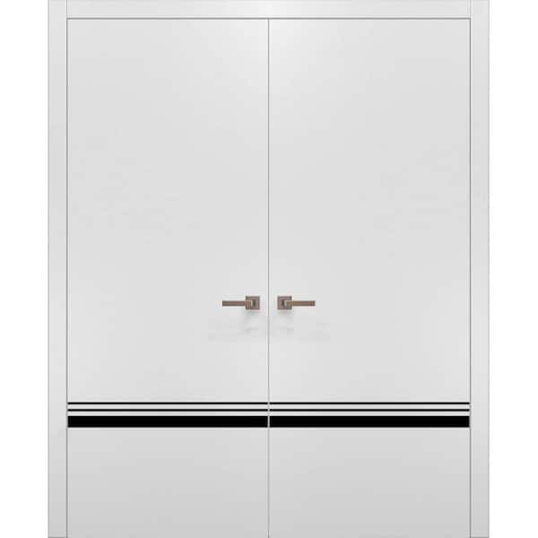 Sartodoors 60 in. x 96 in. 2 Panel White Finished MDF with Honeycomb Sliding Door with Hardware