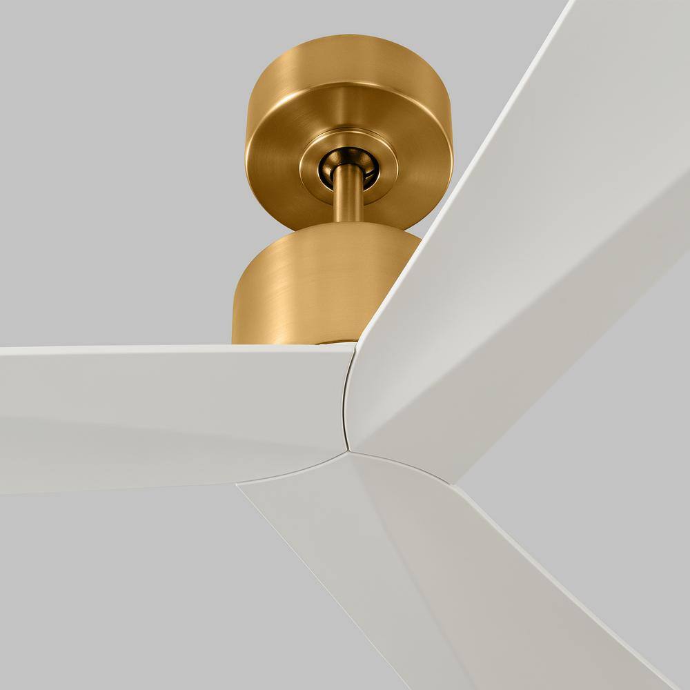 Adler 52" Burnished Brass and Matte White Ceiling Fan with Remote