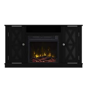 47.5 in. Freestanding Wooden Electric Fireplace TV Stand in Black