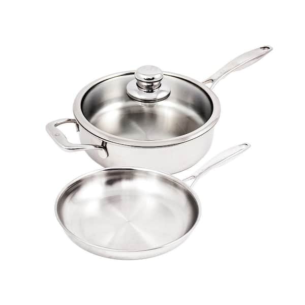 Premium Clad Stainless Steel 3 Piece Saucepan Set