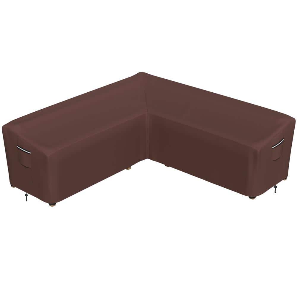 Brown Waterproof V-Shaped Outdoor Sectional Sofa Cover