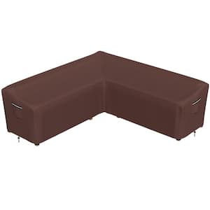 Waterproof 100 in. Brown Patio V-Shaped Sectional Lounge Set Cover Thickened Outdoor Furniture Cover