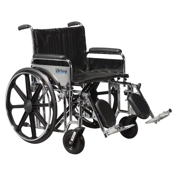 Drive Sentra Extra Heavy Duty Wheelchair with Detachable Full Arms and Elevating Legrest