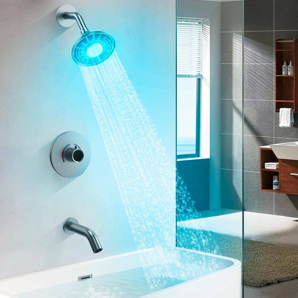 EVERSTEIN LED Display Single Handle 2-Spray Shower Faucet Set 2.5