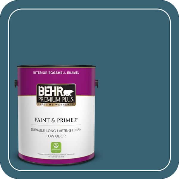 BEHR PREMIUM PLUS 1 gal. #PPU13-18 Bermudan Blue Eggshell Enamel Low Odor Interior Paint & Primer