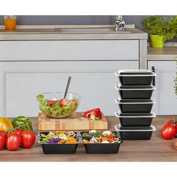 50-Pack 24 oz. Sturdy, Reusable, Leakproof, Stackable, Microwave and Freezer Safe Meal Prep Containers with Lids