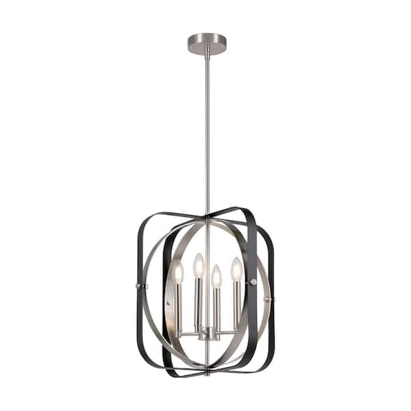 4-Light Black/Brushed Nickel Pendant, Display