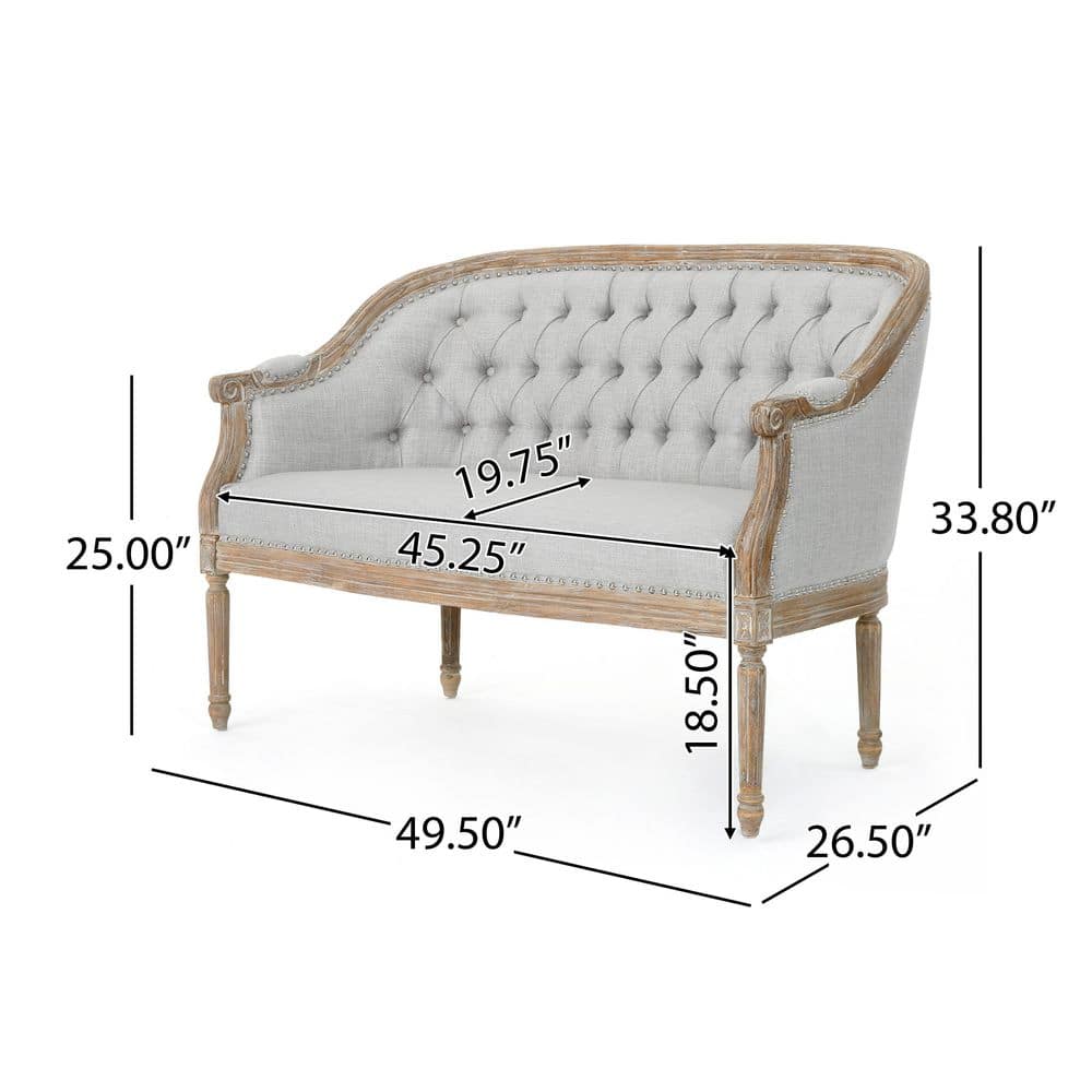 Elegant Chesterfield 49.5" Multicolor Fabric Loveseat with Nailhead Accents