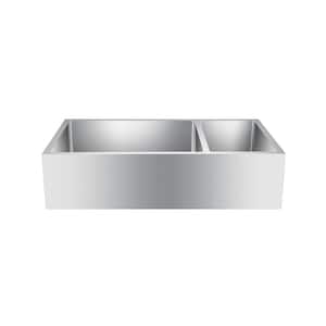 Deverell Farmhouse Apron Front Stainless Steel 36 in. 70/30 Double Bowl Kitchen Sink