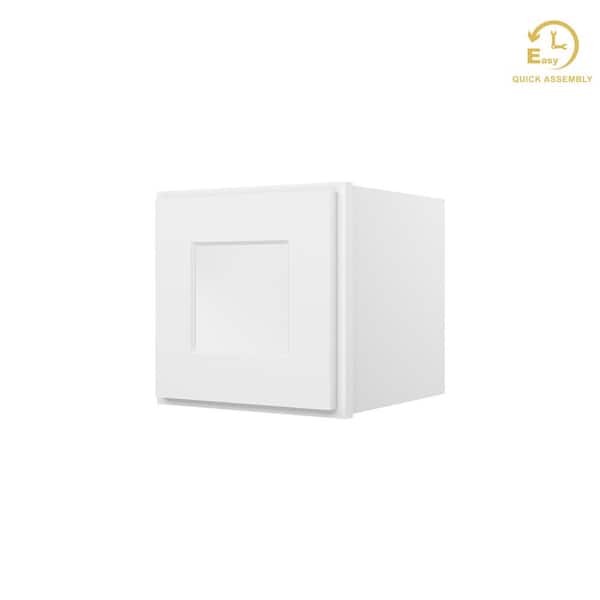 RoomyLife Easy DIY 12-in W x 12-in D x 12-in H in Shaker White Plywood Ready to Assemble Wall Kitchen Cabinet Glass NOT included