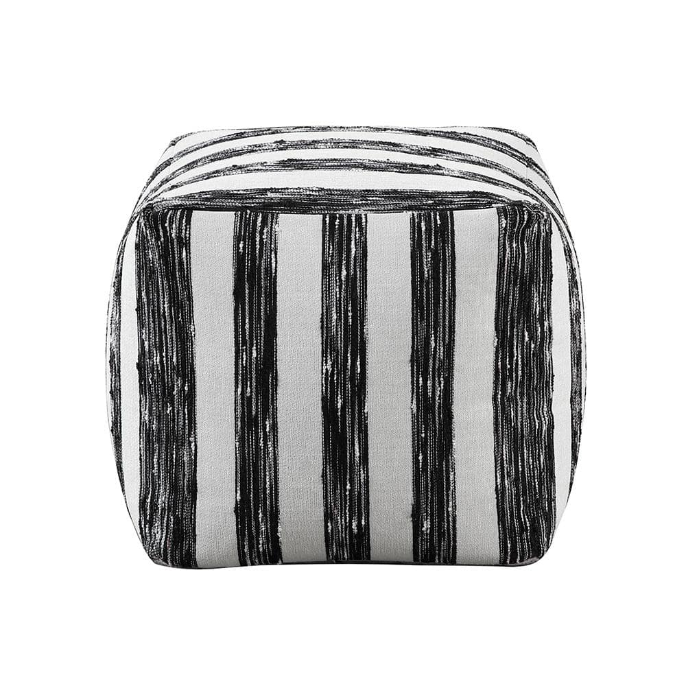 Jair Multi Color Jacquard Fabric Square Pouf