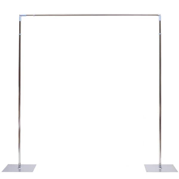 YIYIBYUS 118 in. x 118 in. Stainless Steel Professional Backdrop Stand Pipe Kit Height Adjustable Wedding Party Garden Arbor