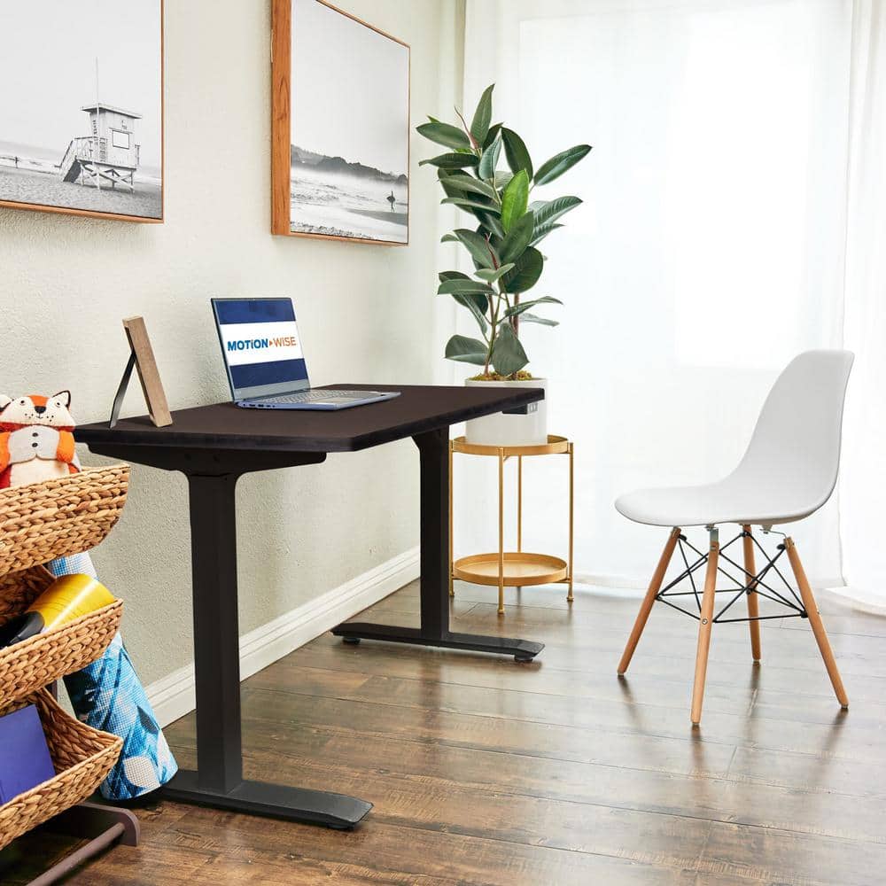 Gray Adjustable Height Desk with Drawer and USB Port