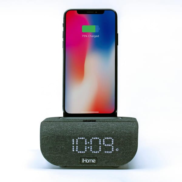iHome Dual Charging Bluetooth Alarm Clock with Wireless and USB Charging