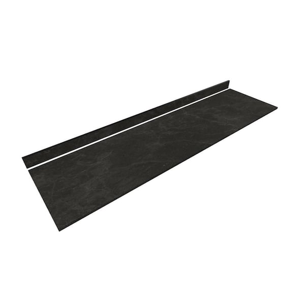 10 ft. L x 25 in. D Engineered Composite Countertop in Black Amani with Satin Finish