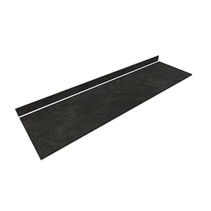8 ft. L x 25 in. D Engineered Composite Countertop in Black Amani with Satin Finish