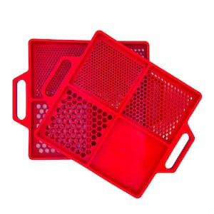 2 Pack Flexible Organizing Tray Red