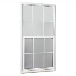 31.25 in. x 59.25 in. Single Hung Vinyl Insulated Window with Grids, White