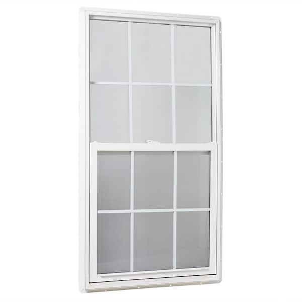 TAFCO WINDOWS 31.25 in. x 59.25 in. Single Hung Vinyl Insulated Window with Grids, White