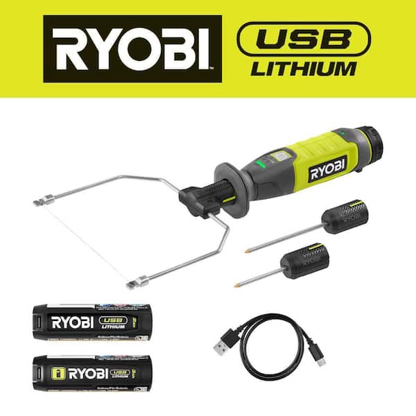 RYOBI USB Lithium Hot Wire Foam Cutter Kit with 2.0 Ah Battery, Charging  Cable, and USB Lithium 3.0 Ah Battery FVH64K-FVB03 - The Home Depot