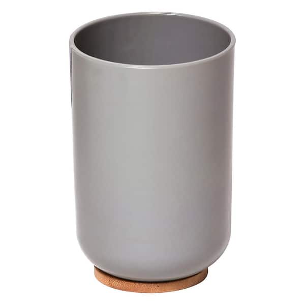Padang Freestanding Bathroom Tumbler Cup Toothbrush Holder Gray Bamboo