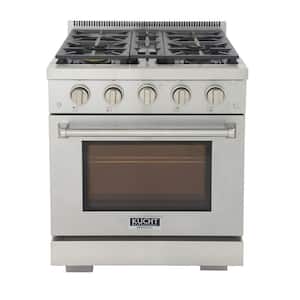 30 in. 4.2 cu. ft. 4-Burners Freestanding Propane Gas Range and Convection Oven in Stainless Steel w/True Simmer Burners