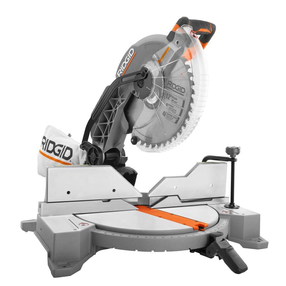 RIDGID 15 Amp Corded 12 in. Dual Bevel Miter Saw with LED Cutline Indicator  R4123 The Home Depot