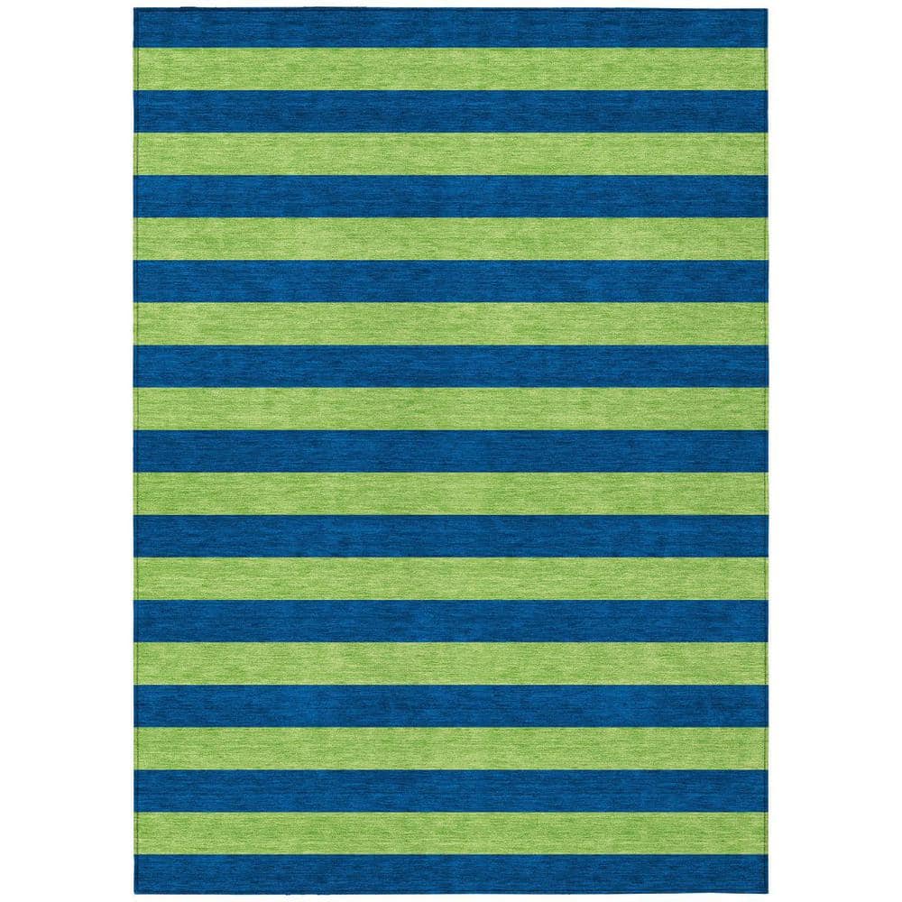 Navy Blue 3 ft. x 5 ft. Woven Striped Polyester Rectangle Indoor/Outdoor Area Rug price history on PriceWatchPro