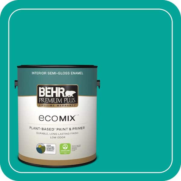 1 gal. Home Decorators Collection #HDC-MD-22 Tropical Sea Semi-Gloss Enamel EcoMix Plant-Based Interior Paint & Primer